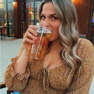 She + Sky Mustard Floral Blouse